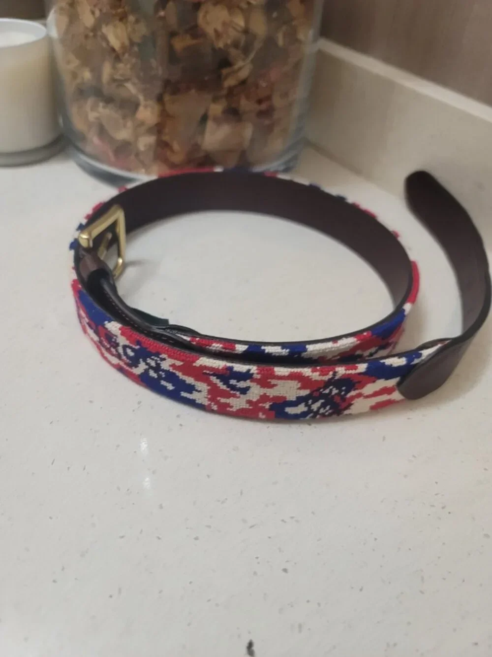 Needle Golf belt “1898 Golf Club” Size 34 Multicolor